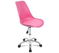 Silla de escritorio u oficina sin reposabrazos con diseño moderno y ergonómico | asiento acolchado | altura regulable | base cromada con ruedas giratorias y silenciosas ideal hogar | Estudio | Comedor