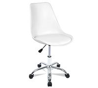 Silla de escritorio u oficina sin reposabrazos con diseño moderno y ergonómico | asiento acolchado | altura regulable | base cromada con ruedas giratorias y silenciosas ideal hogar | Estudio | Comedor
