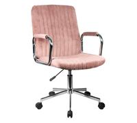 Silla de escritorio y de confidente giratoria con ruedas de terciopelo fd24 rosa
