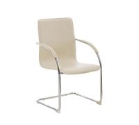 Silla de espera melina simil cuero crema 52x56x94 cm