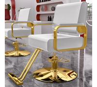 Silla de estilo hidráulica, altura ajustable con reposapiés y respaldo ancho para peluquería y salones de belleza