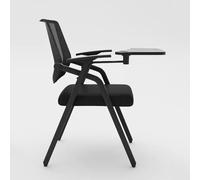 Silla de Estudiante con Escritorio, Silla de Oficina Plegable de Malla, Pizarra para Escribir, para aulas, formación Comercial y Uso informático (Talla única, Negro).
