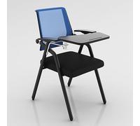 Silla de Estudiante con Escritorio, Silla de Oficina Plegable de Malla, Pizarra para Escribir, para aulas, formación Comercial y Uso informático (Talla única, Azul).