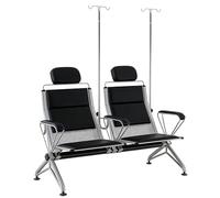 Silla de examen médico con poste intravenoso, mesa de tratamiento resistente para clínicas, hospitales y hogares de ancianos