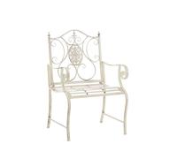 Silla de exterior punjab metal crema antiguo 53x62x94 cm