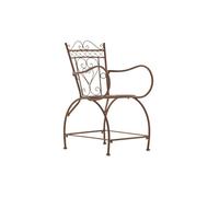 CLP Silla de Terraza de Hierro Antiguo Sheela, Silla de Metal con Reposabrazos Arqueados, Silla de Jardín Estilo Medieval, Color:Antiguo marrón