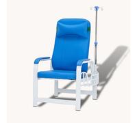 Silla de flebotomía con reclinable, reposabrazos y poste intravenoso, acolchado para mayor comodidad, ideal para procedimientos de extracción de sangre en hogares de ancianos