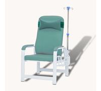 Silla de flebotomía con reclinable, reposabrazos y poste intravenoso, acolchado para mayor comodidad, ideal para procedimientos de extracción de sangre en hogares de ancianos
