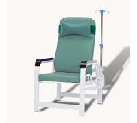 Silla de flebotomía con reclinable, reposabrazos y poste intravenoso, acolchado para mayor comodidad, ideal para procedimientos de extracción de sangre en hogares de ancianos