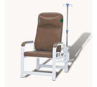 Silla de flebotomía con reclinable, reposabrazos y poste intravenoso, acolchado para mayor comodidad, ideal para procedimientos de extracción de sangre en hogares de ancianos