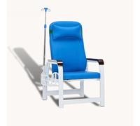 Silla de flebotomía con reposabrazos y reposapiés acolchados, diseño relevante para procedimientos de extracción de sangre en laboratorios médicos