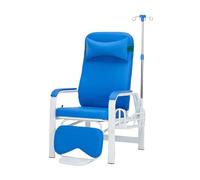 Silla de flebotomía médica con reposabrazos ajustables y marco de acero, totalmente reclinable para mayor comodidad en procedimientos de extracción de sangre, ideal para clínicas y laboratorios