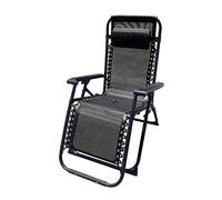 Silla de Gravedad Cero Marbueno - Relax al Aire Libre con armazón de Acero y textileno, Ideal para jardín, Piscina y Camping - Tumbona Gravedad Cero Marbueno 10006 Color Negro