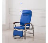Silla de infusión acolchada con reposabrazos y marco de acero para un cómodo asiento del paciente en entornos médicos