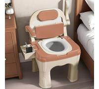 Silla de inodoro con inodoro,inodoros cabecera,brazo abatible asiento y respaldo acolchados,silla ajustable hasta 300 kg,for adultos personas mayores,una alternativa segura al(Orange)
