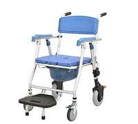 Silla De Inodoro Plegable con Inodoro, Silla De Ruedas para Inodoro Y Silla De Ducha Y Transporte Ligeros Junto A La Cama Silla con Inodoro con Ruedas Y Pedales Montaje Sencillo Hard Seat