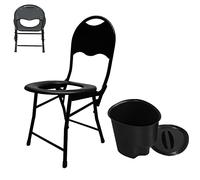 Silla de inodoro plegable portátil con respaldo, silla de inodoro para adultos, cómodo asiento de inodoro, silla de ducha plegable para personas mayores discapacitadas (color: A)