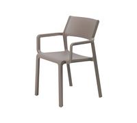 Silla de Jardín 4 Patas Apilable Con Brazos Nardi Trill Armchair 40250.10.000 Tortora