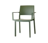 Silla de Jardín 4 Patas Apilable Con Brazos Scab Kate 2340 56 Verde Oliva