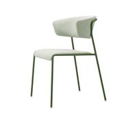 Silla de Jardín 4 Patas Asiento tapizado Apilable Con Brazos Scab Lisa Waterproof 2860 ZV WP 89 Verde Oliva