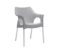 Silla de Jardín 4 Patas Con Brazos Scab Ola 2121 Gris claro