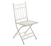 Silla de jardin asina metal crema antiguo 40x40x95 cm
