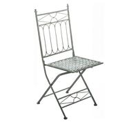 Silla de jardin asina metal verde antiguo 40x40x95 cm