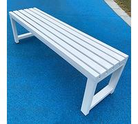 Silla de jardín, Banco de jardín de Metal Duradero para Exteriores, Asiento de Patio con Listones de 70,8 Pulgadas para decoración de Patio, Porche y Picnic, Elegante mobiliario Blanco para