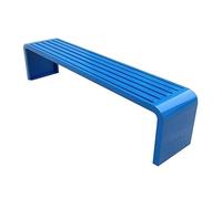 Silla de jardín, Banco de jardín sin Respaldo de Metal Azul, 120 cm, para Patio Exterior, con Capacidad para 2 o 3 Personas, Ideal para Parques, Jardines e Interiores, Elegante sillón.