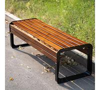 Silla de jardín, Banco de Patio Exterior Resistente a la Intemperie, Estructura de Aluminio Fundido con Listones, Asiento Doble de Madera Maciza, Elegante Mueble de jardín para terraza y Pat