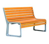 Silla de jardín, Banco Doble Resistente a la Intemperie para Patio, con Listones de Madera Maciza y Estructura de Aluminio Fundido Resistente, Mueble de Exterior para césped, Porche, terraza