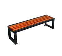 Silla de jardín, Banco Industrial Moderno sin Respaldo, de 90 cm, de Madera y Hierro, para Exteriores, Ideal para Picnic, Patio, Porche y Parque. Solución de mobiliario Elegante y Duradera.