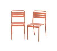 Silla de jardín bistró de acero, set de 2 rosa tostado - 44x52x79 cm