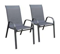Silla de jardín "cordoba" de textilene - phoenix - juego de 2 - antracita