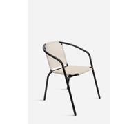 Silla de Jardín de Metal Negra con Lona Beige - CONJUNTO: Pack 4