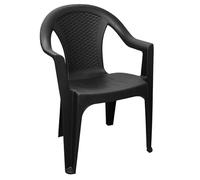 Silla de jardín monobloc, apilable, color gris antracita - plástico imitación ratán