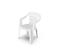 Silla de Jardín Monobloque Lyra Blanco Silla Apilable Silla de Bistro Balcón