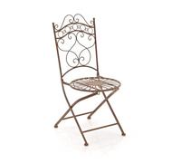 Silla de jardín plegable indra metal marrón antiguo 50x40x92 cm