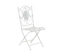 Silla de jardín plegable sibell metal blanco antiguo 49x42x91.5 cm
