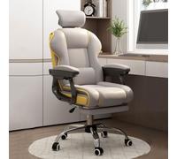 Silla de juego giratoria con altura ajustable, tapizado de cuero y cojín de látex para adultos en posiciones de dirección Silla mecedora con ruedas y brazos para tareas especiales y
