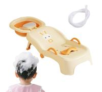 Silla de lavado de pelo para niños - Tumbona plegable con champú, reposacabezas ajustable, asiento de enjuague | Solución de baño cómoda para, niña, 0-10 años, hogar, baño, salón, aseo, cuidado del