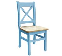 Silla de madera azul silla de cruz MADERA DE PINO MACIZO - NUEVO estilo...