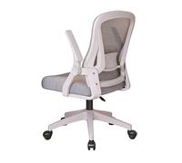 Silla De Malla De Oficina Reposabrazos Abatible 90° ErgonóMico Giratorio Escritorio Sillas De Escritorio Soporte Lumbar Altura Ajustable Soporte De Espalda Giro 360° Inicio (Blanco)