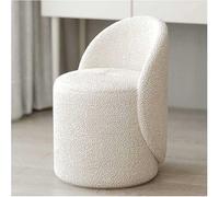 Silla de maquillaje acolchada suave, silla de comedor de terciopelo de cordero sintético para sala de estar y dormitorio, taburete de respaldo, asiento cómodo para tocador