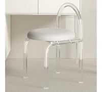Silla de maquillaje acrílica, taburete de maquillaje con respaldo, silla de maquillaje para dormitorio, silla simple moderna, se puede utilizar en una variedad de escenas, blanco,