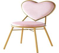 Silla de maquillaje con forma de amor de hierro dorado, elegante sillón de comedor y salón para dormitorio, tocador y lectura, muebles multiusos para decoración del hogar