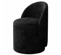 Silla de maquillaje con respaldo, taburete acolchado suave de terciopelo de cordero sintético para sala de estar y dormitorio