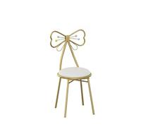 Silla de maquillaje creativa con pajarita de mariposa, elegante silla de tocador blanca para dormitorio y sala de estar, perfecta para tocador y estación de maquillaje, diseño cómodo y elegante