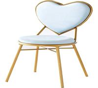 Silla de maquillaje de hierro dorado - Tocador con forma de amor, elegante silla de comedor para dormitorio, sillón multiusos para lectura y decoración del hogar