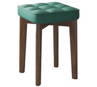 Silla de maquillaje elegante y moderna, taburete de madera de caucho para espacios pequeños, ideal para sesiones de belleza, aplicaciones de maquillaje y salones, 10 opciones de color (verde)